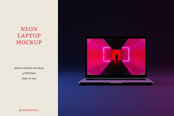 Neon Laptop Mockup