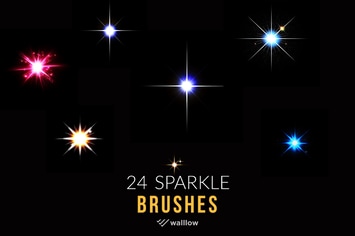 24 Sparkle and Twinkle Light Photoshop brushes