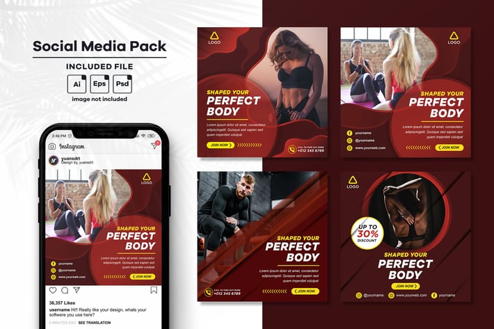 Fitness Social Media Post Template