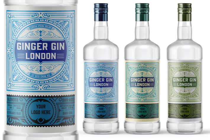 Vintage Gin Label Packaging Layout 