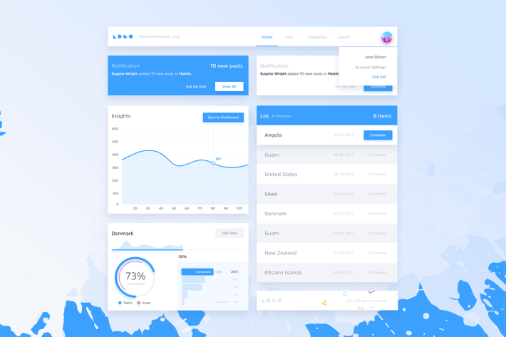 Blue Splash - Dashboard Ui Kit