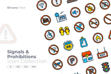 Signals and Prohibitions Filled Icon