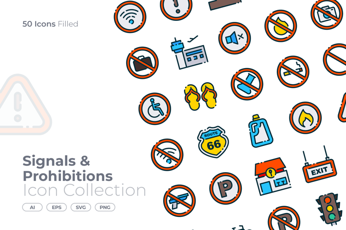 Signals and Prohibitions Filled Icon