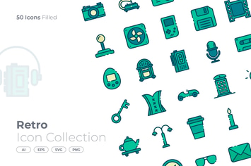 Retro Filled Icon