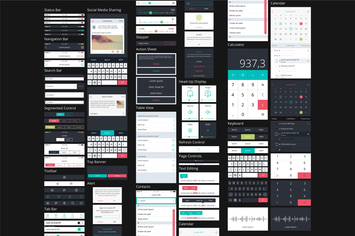 Vector GUI Template. UI Kit.