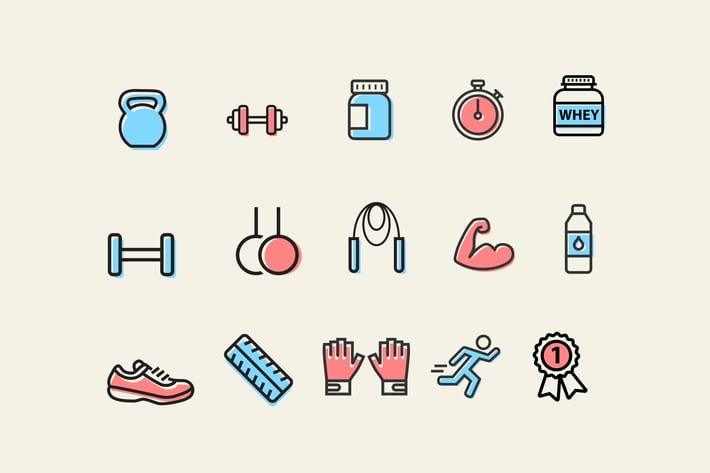 15 Exercise and Muscle Icons
