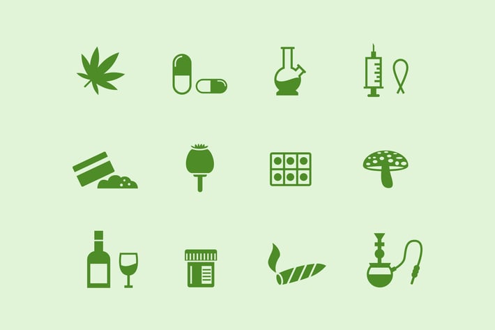 12 Drugs and Narcotics Icons