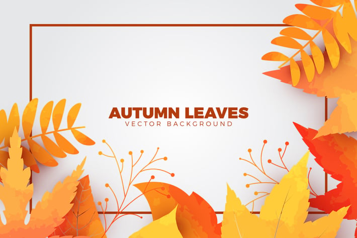 Watercolor Autumn Leaves Vector Background