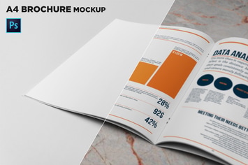 A4 Brochure Closeup Mockup
