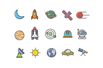 15 Colorful Space Icons