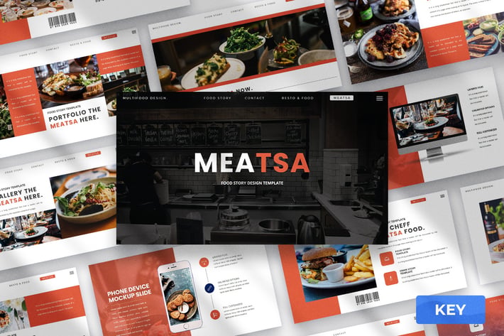 Meatsa - Food Keynote Presentation Template