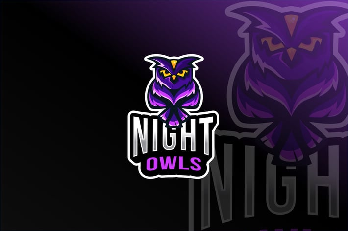Night Owls Esport Logo Template