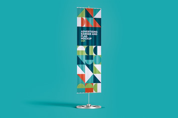 Advertising Banner And Flag Mockup 001