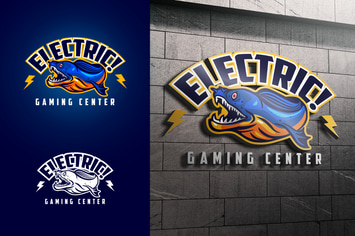 Electric Blue Eeel Mascot Esports or Sports Logo