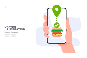 Food App - Vector Illustration 