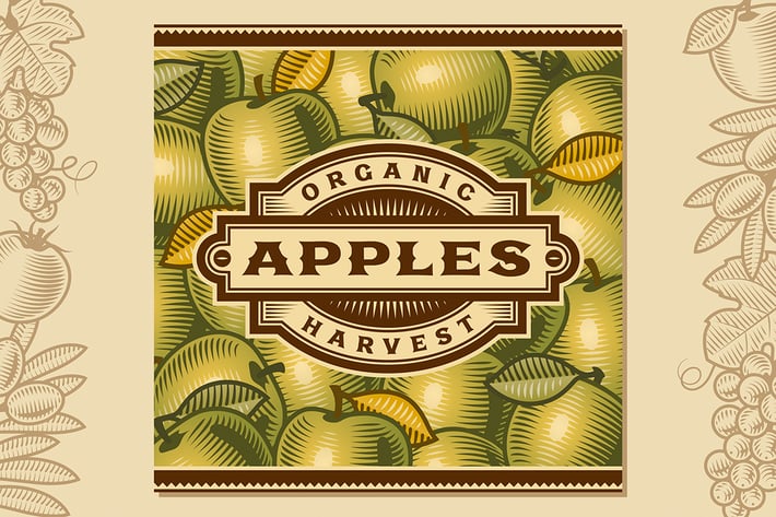 Retro Apple Harvest Label