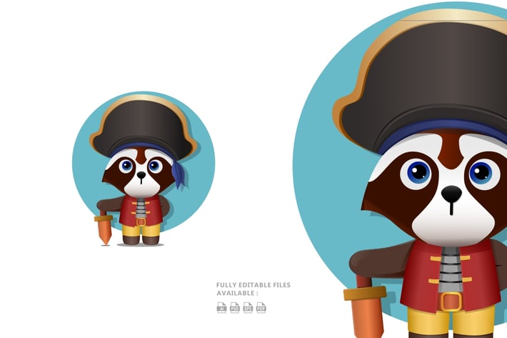 Raccoon Cute Character Illustration