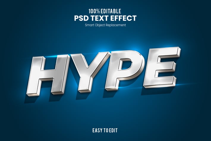 Hype - Elegant 3D PSD Text Effect 