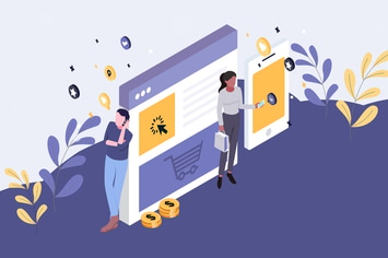 Mobile Commerce Isometric Illustration