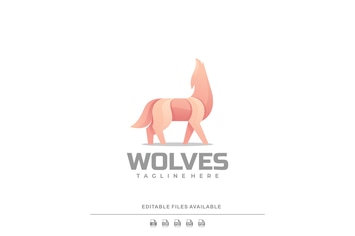 Wolf Gradient Colorful Logo