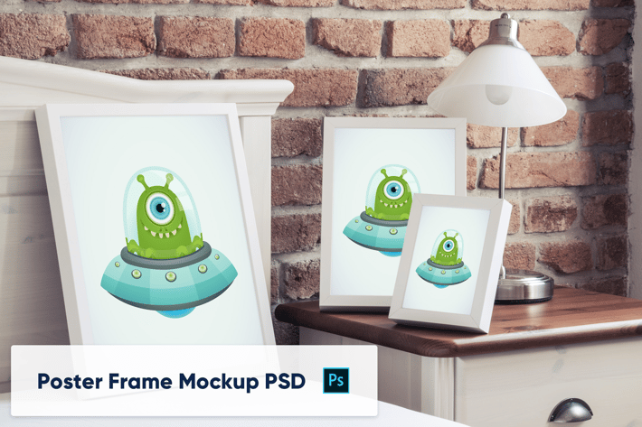 Poster Frames in luxury interior - Mockup PSD