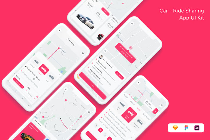 Car - Ride Sharing App UI Kit