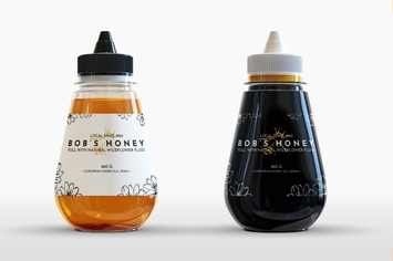 Plastic Honey Bottle Mock-Up Template