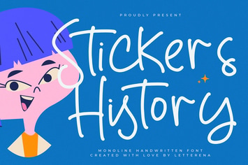 Stickers History Monoline Handwritten Font