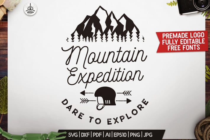 Outdoor Explore Logo, Retro Camping Badge Template