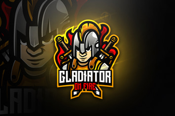 Gladiator on fire - Mascot & Esport Logo