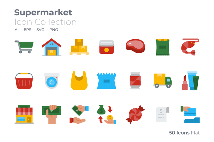 Supermarket Color Icon