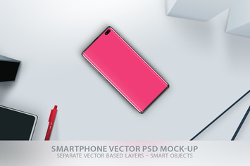 Galaxy S10 Vector Smartphone Layered PSD Mock-Up