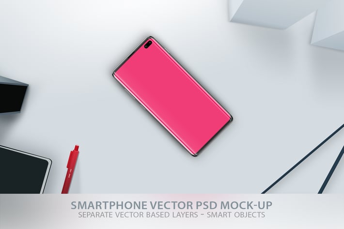 Galaxy S10 Vector Smartphone Layered PSD Mock-Up