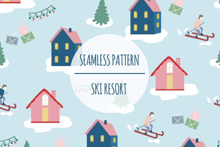 Ski Resort – Seamless Pattern