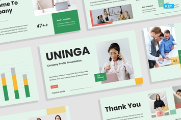 Light Green Gold Company Profile Template 004