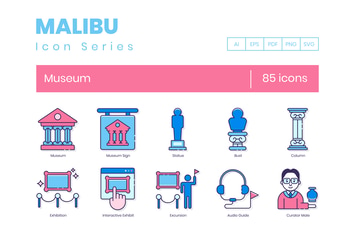 85 Museum Line Icons