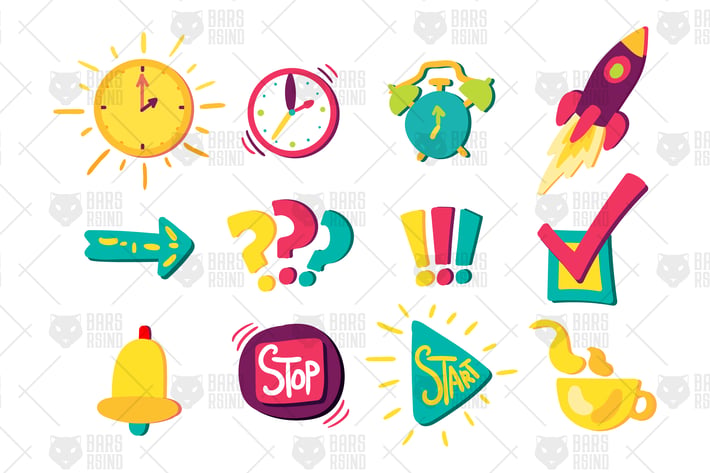 Time Management Signs Set