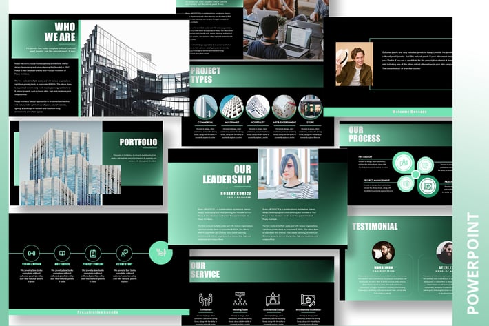 Picazo Black - Architecture Powerpoint Template