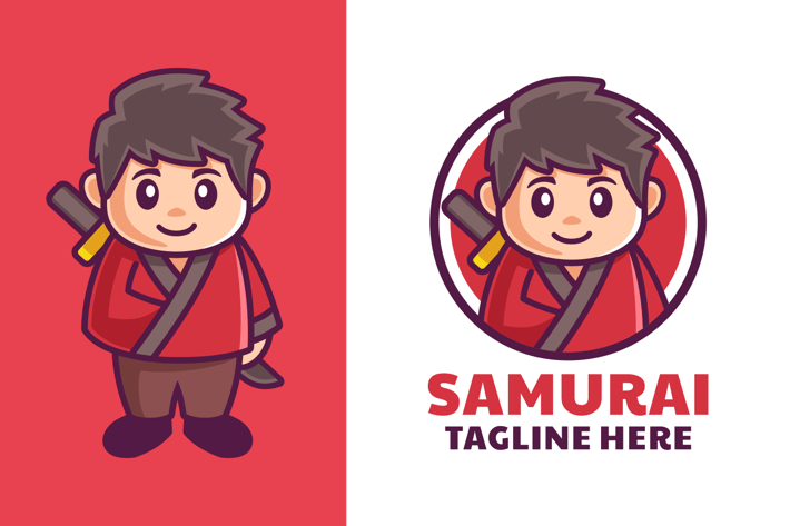 Japanese Samurai Boy Mascot Logo Design