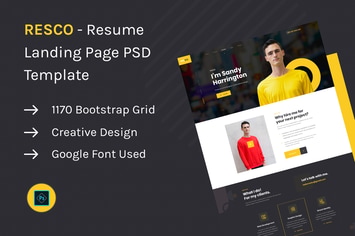 Resco - Resume Landing Page PSD Template
