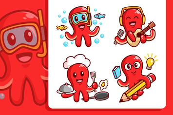 Octopus Cartoon Character