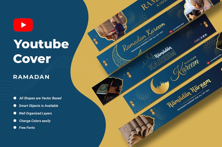 Ramadan YouTube Channel Banners Template