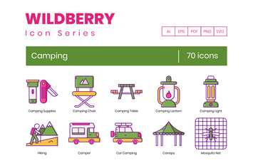 70 Camping Icons