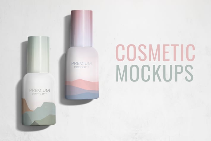 Spray bottles mockup with minimal aesthetic design