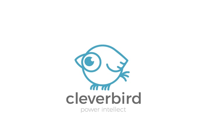 Logo Sparrow Bird abstract funny Linear style
