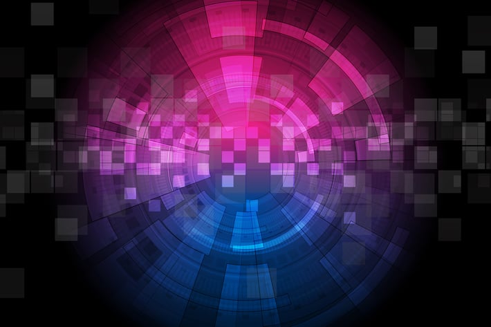 Abstract blue purple neon futuristic background