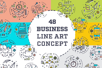 Business Line Art Concept
