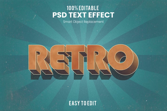 Retro 3D Text Effect 