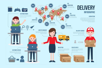 Delivery Infographic PSD and AI Vector Template