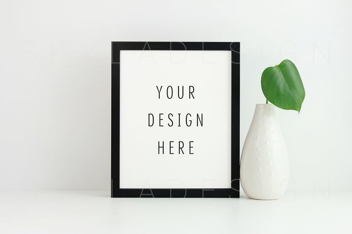 Black poster & picture frame mockup